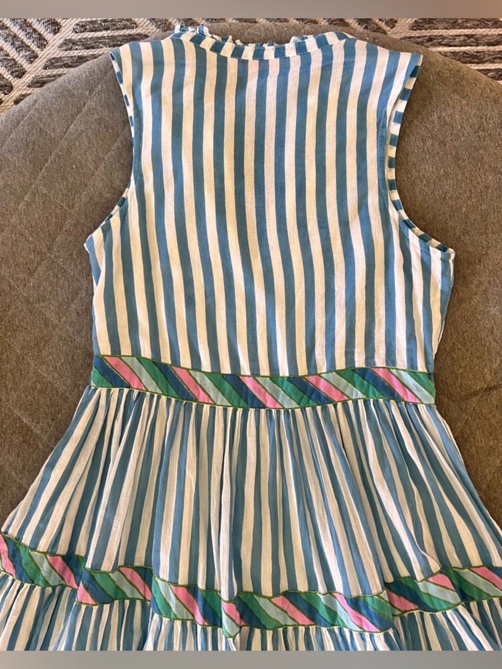 TNUCK Oliphant Small Playa Cotton Striped Mini Dress Excellent Condition - Picture 10 of 12